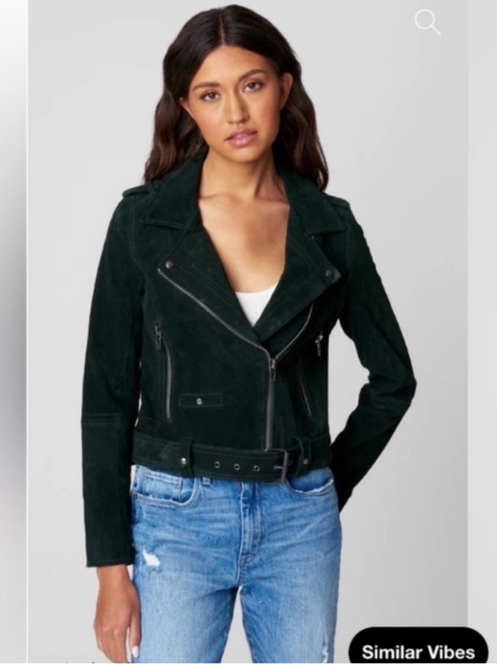 BLANKNYC Tree Hugger Suede Leather Moto Jacket Green XS NWT